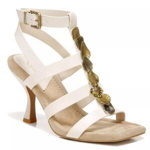 Franco Sarto White and Gold Heels
